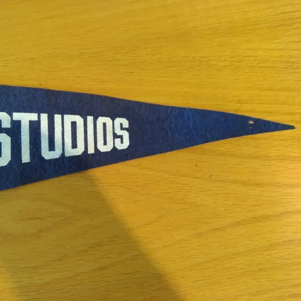 Vintage 60s Hollywood Universal Studios Pennant Flag